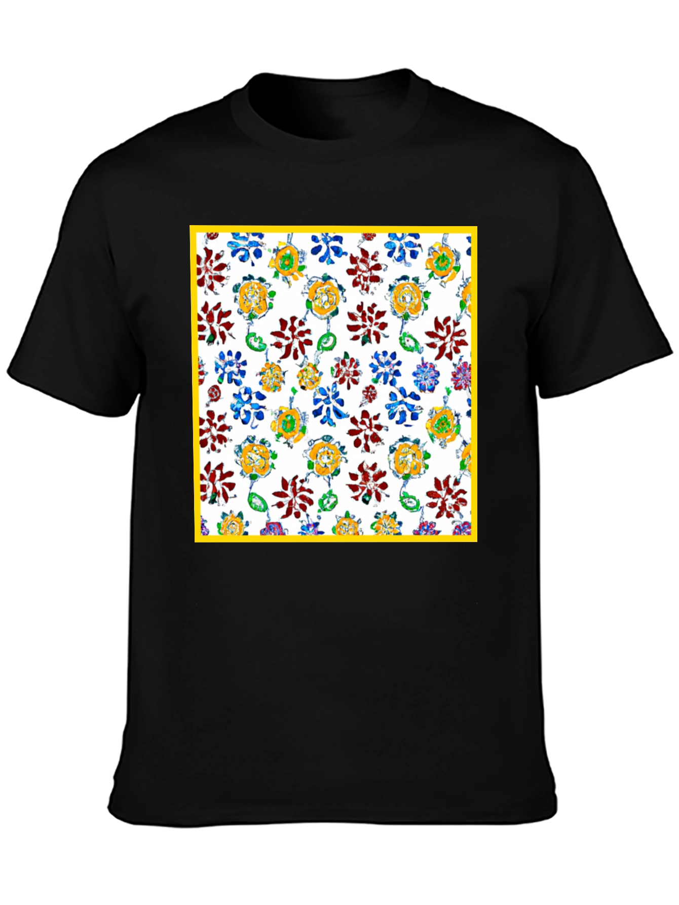 Floral Pattern Graphic Tee - Unique Print
