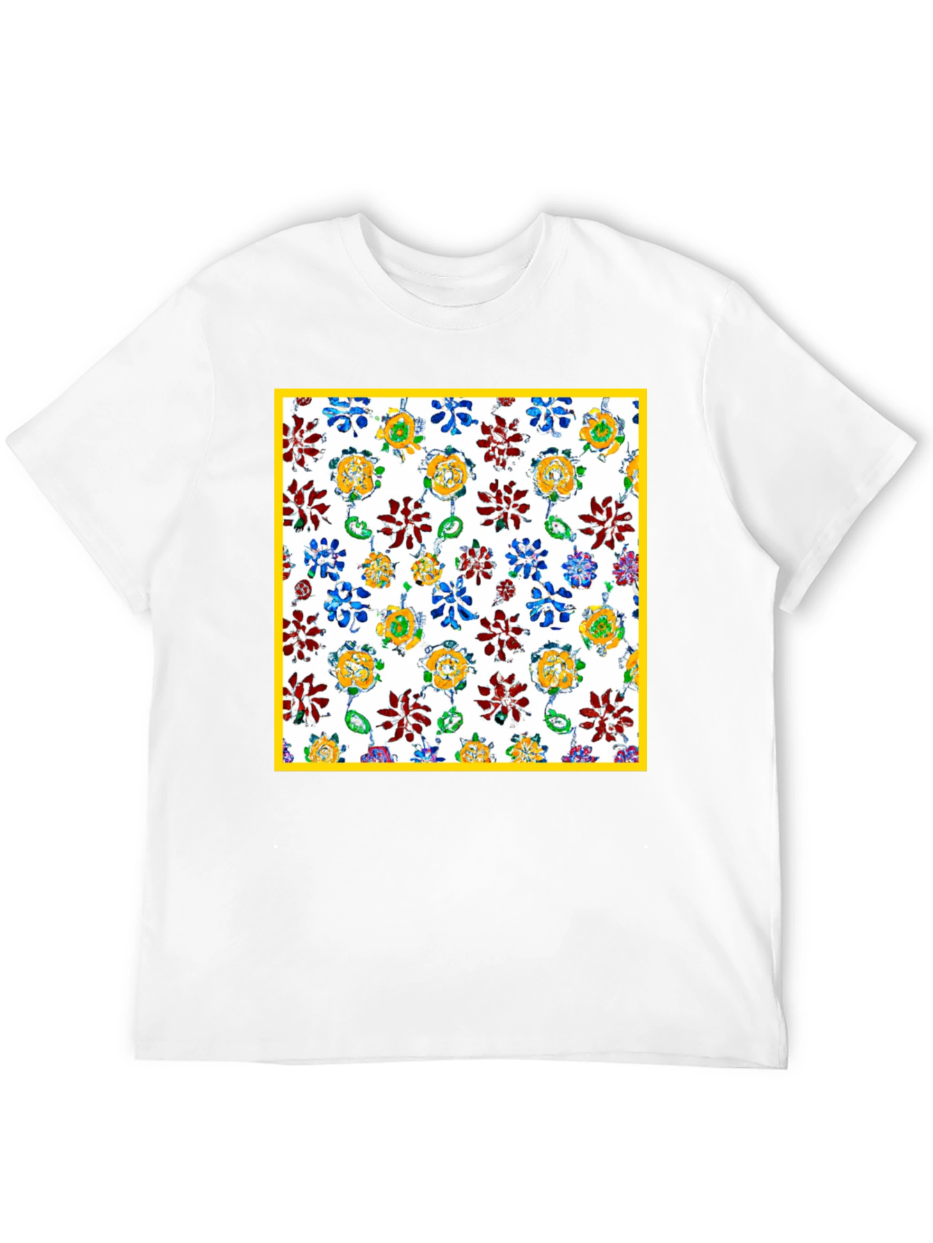 Floral Pattern Graphic Tee - Unique Print