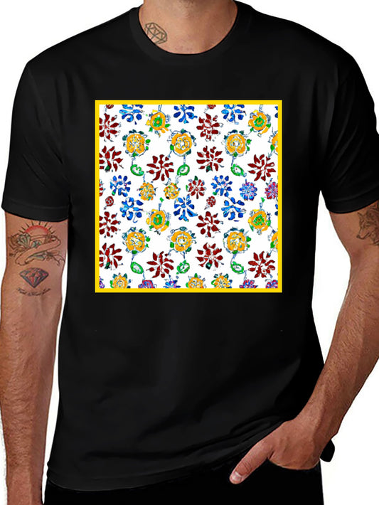 Floral Pattern Graphic Tee - Unique Print