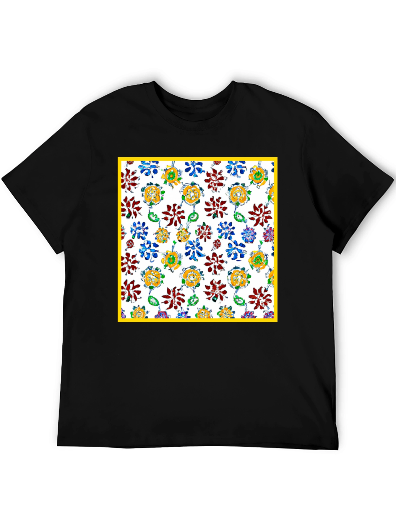 Floral Pattern Graphic Tee - Unique Print