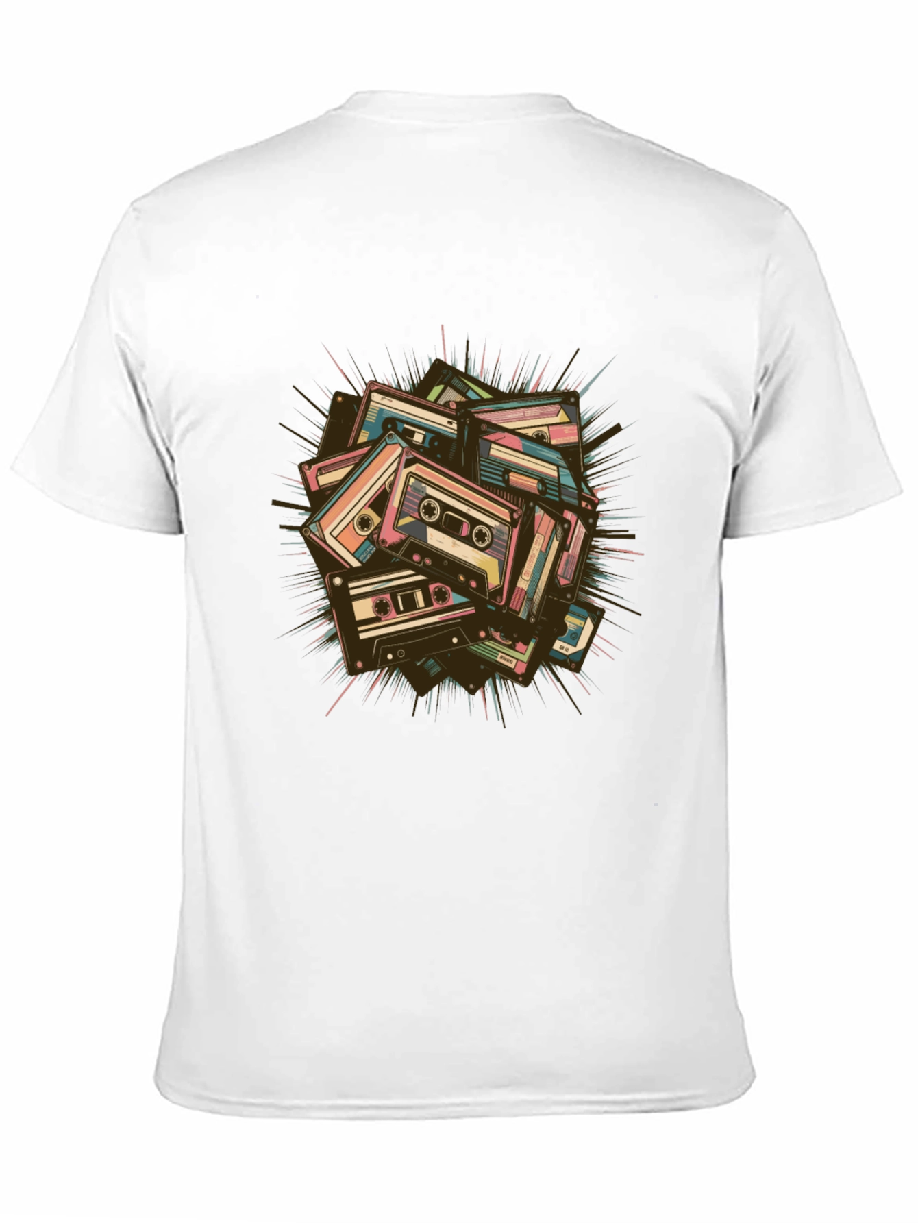Retro Cassette Tape Graphic T-Shirt - Black