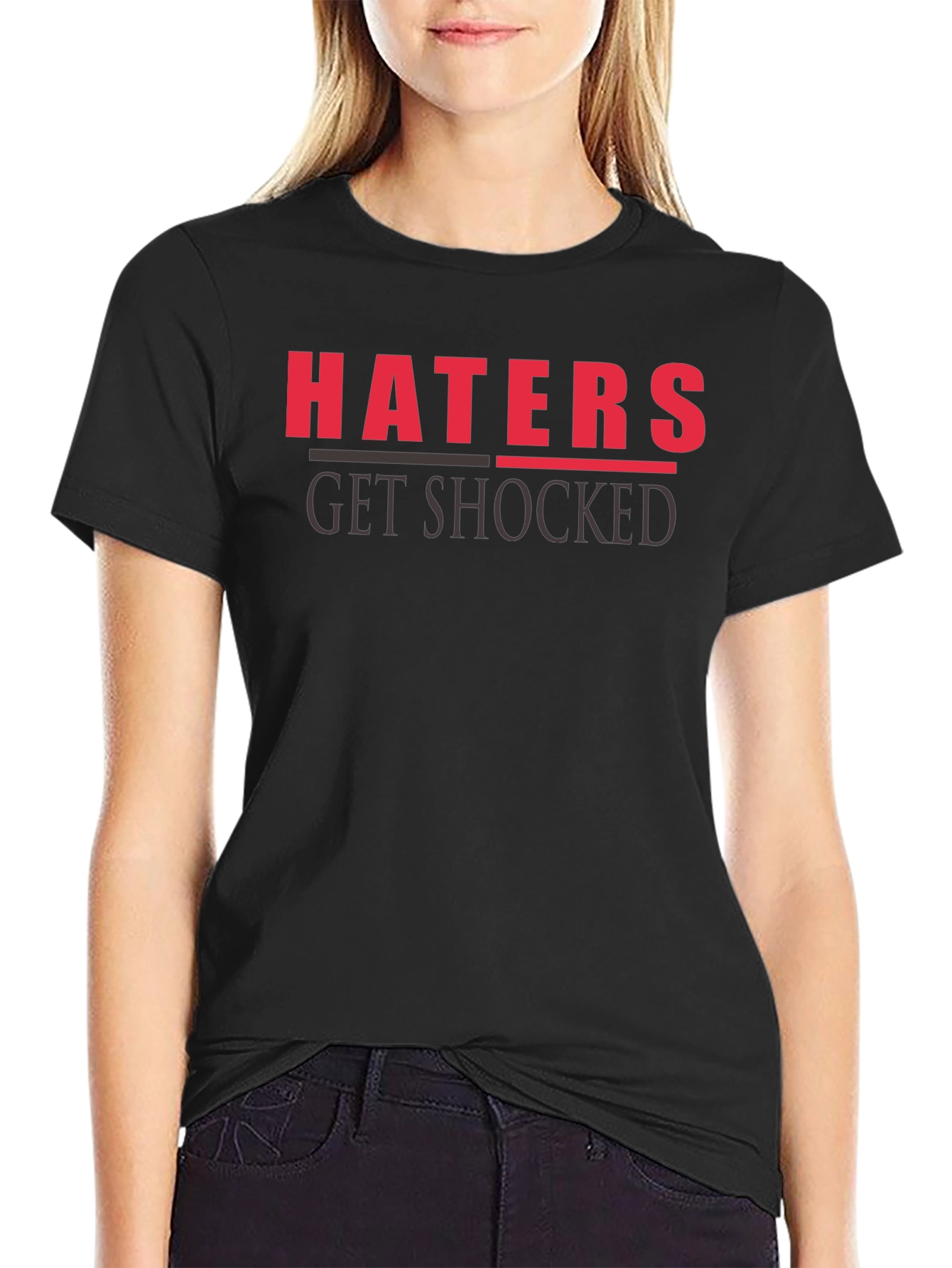 Haters Get Shocked Graphic Tee - Black