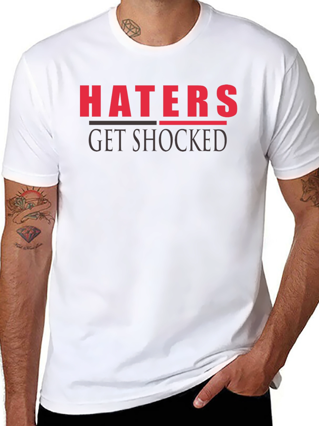 Haters Get Shocked Graphic Tee - Black