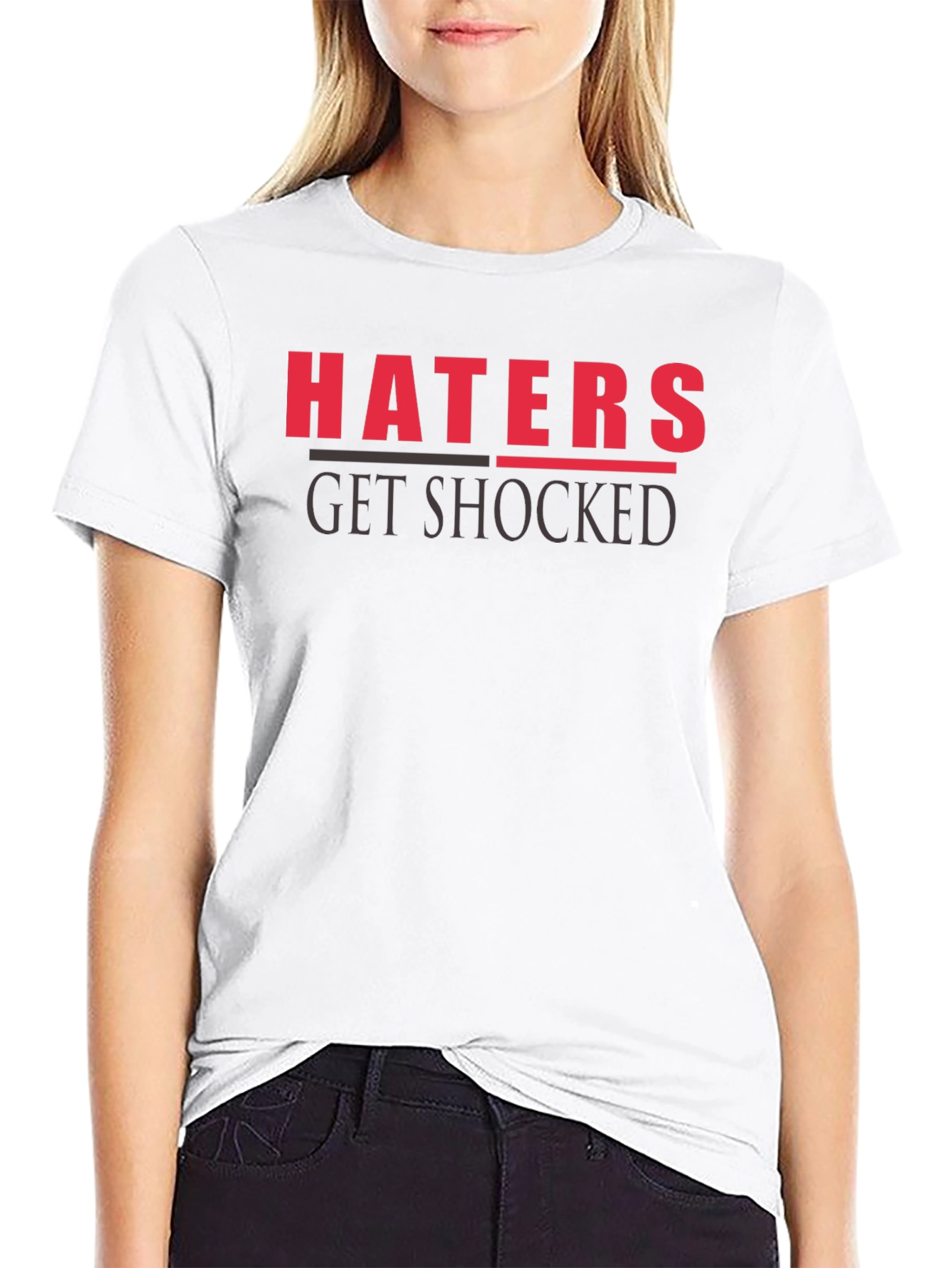 Haters Get Shocked Graphic Tee - Black