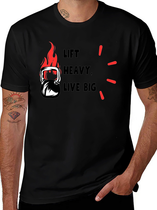 Lift Heavy Live Big Graphic Tee - Black Fitness Shirt