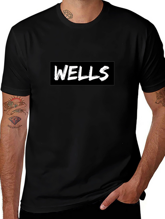 Wells Graphic Tee - Modern Black Cotton Blend T-Shirt