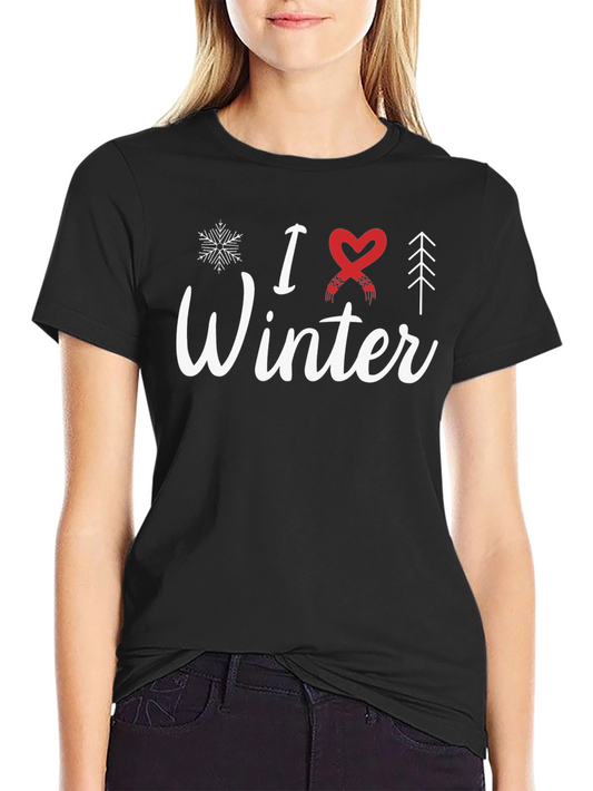 I Love Winter Graphic T-Shirt - Holiday Season Apparel