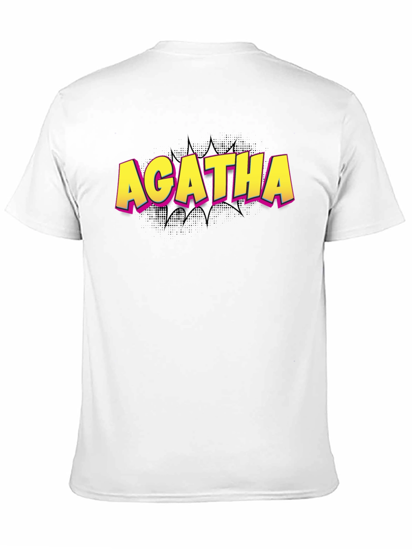 Agatha Comic Style Graphic Tee - Black Cotton T-Shirt