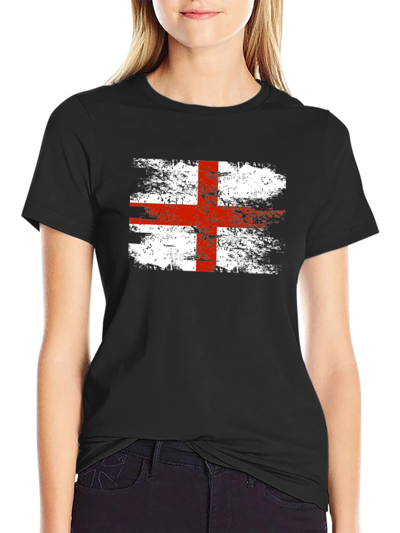 England Flag T-Shirt - Distressed Graphic Tee