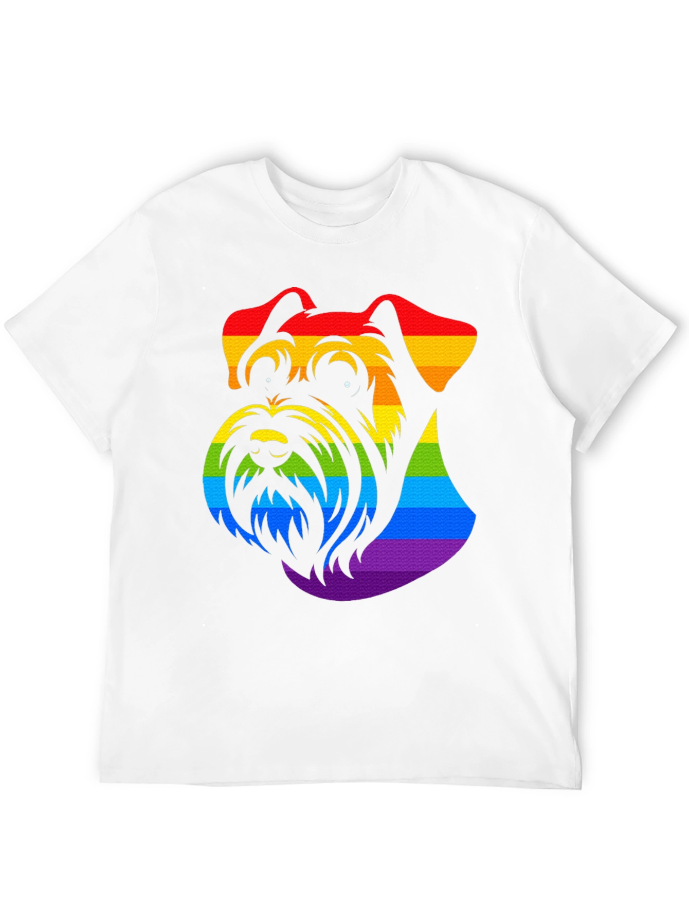 Rainbow Schnauzer Graphic Tee - Black Cotton