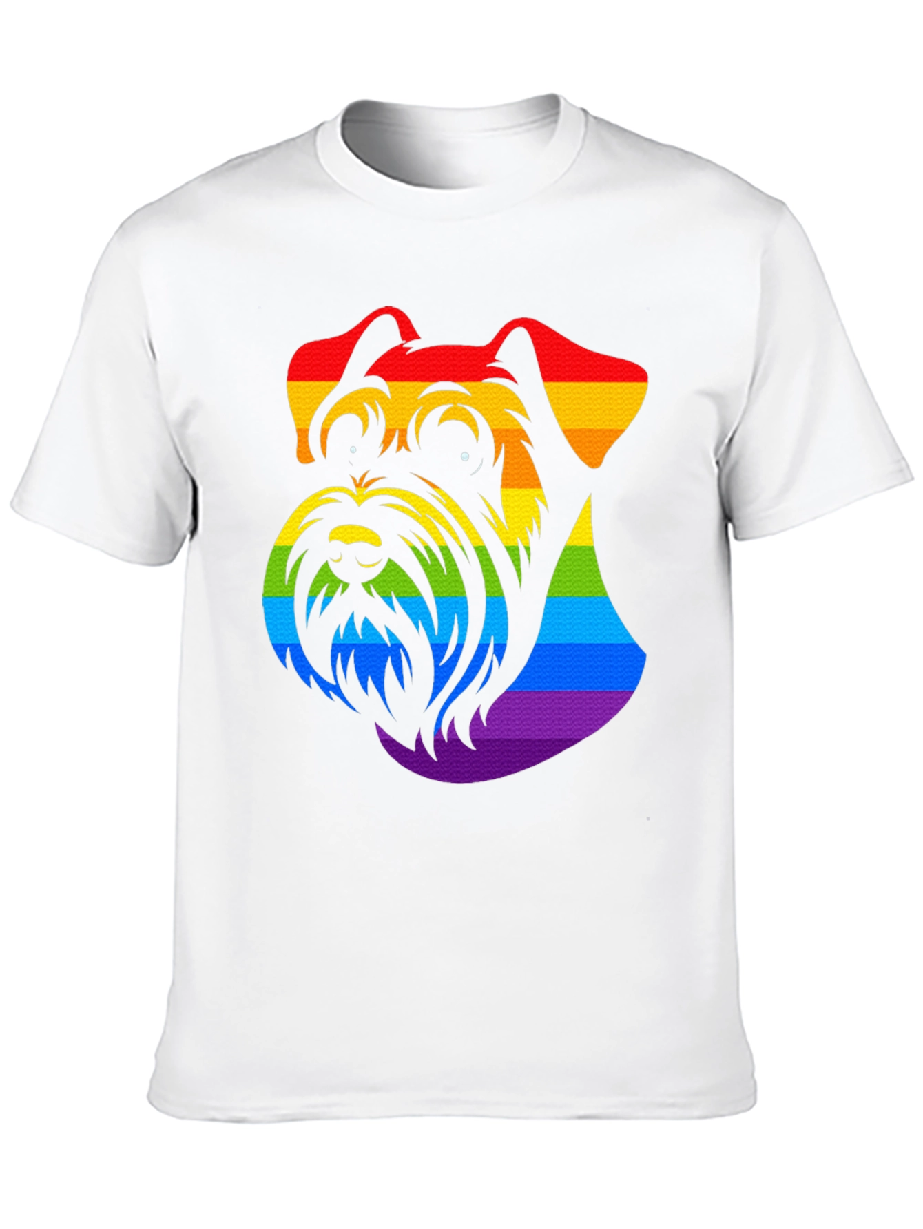 Rainbow Schnauzer Graphic Tee - Black Cotton
