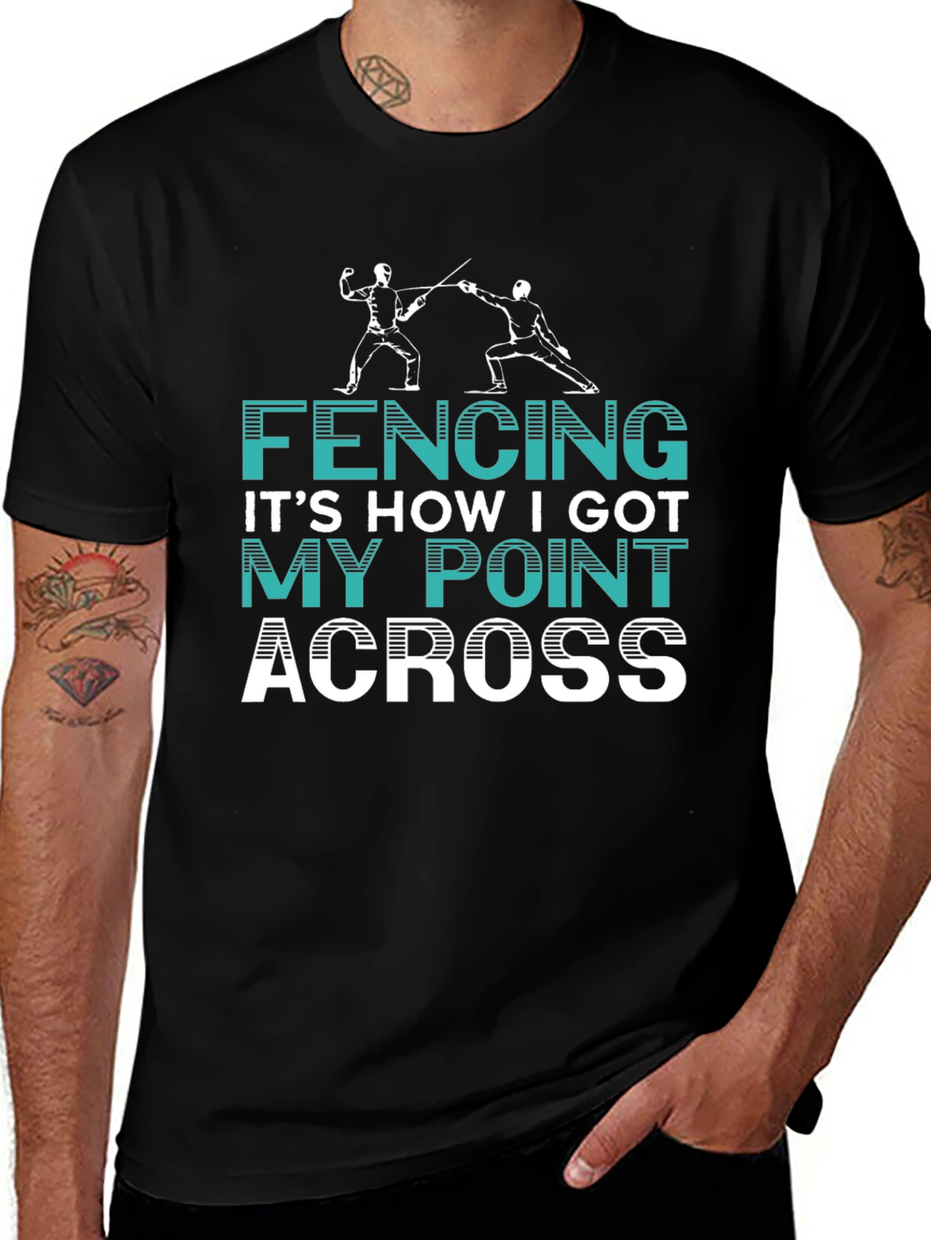 Fencing Point Across Graphic Tee