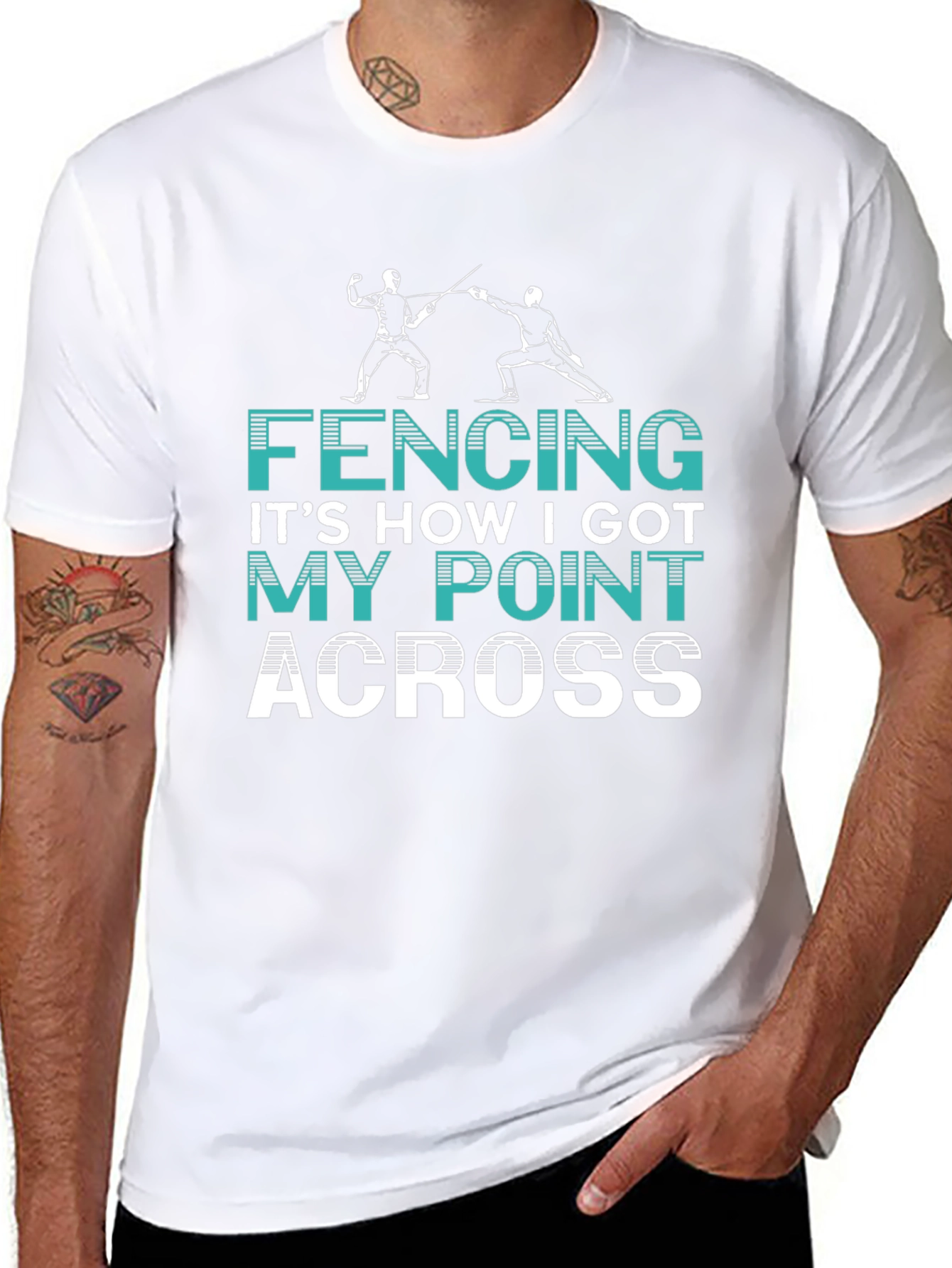 Fencing Point Across Graphic Tee