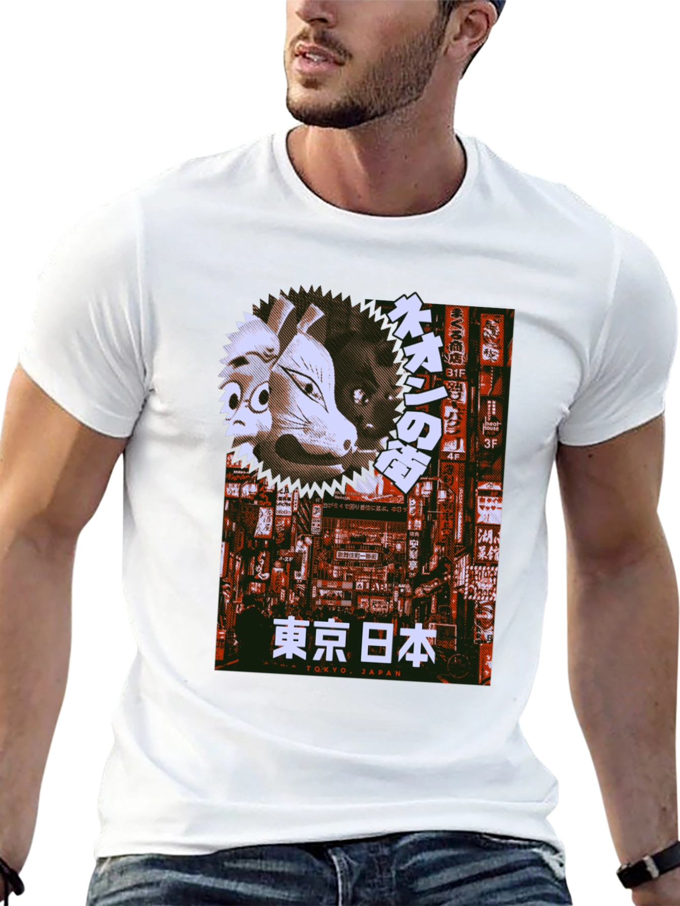 Tokyo Japan Mask Graphic Tee - Black