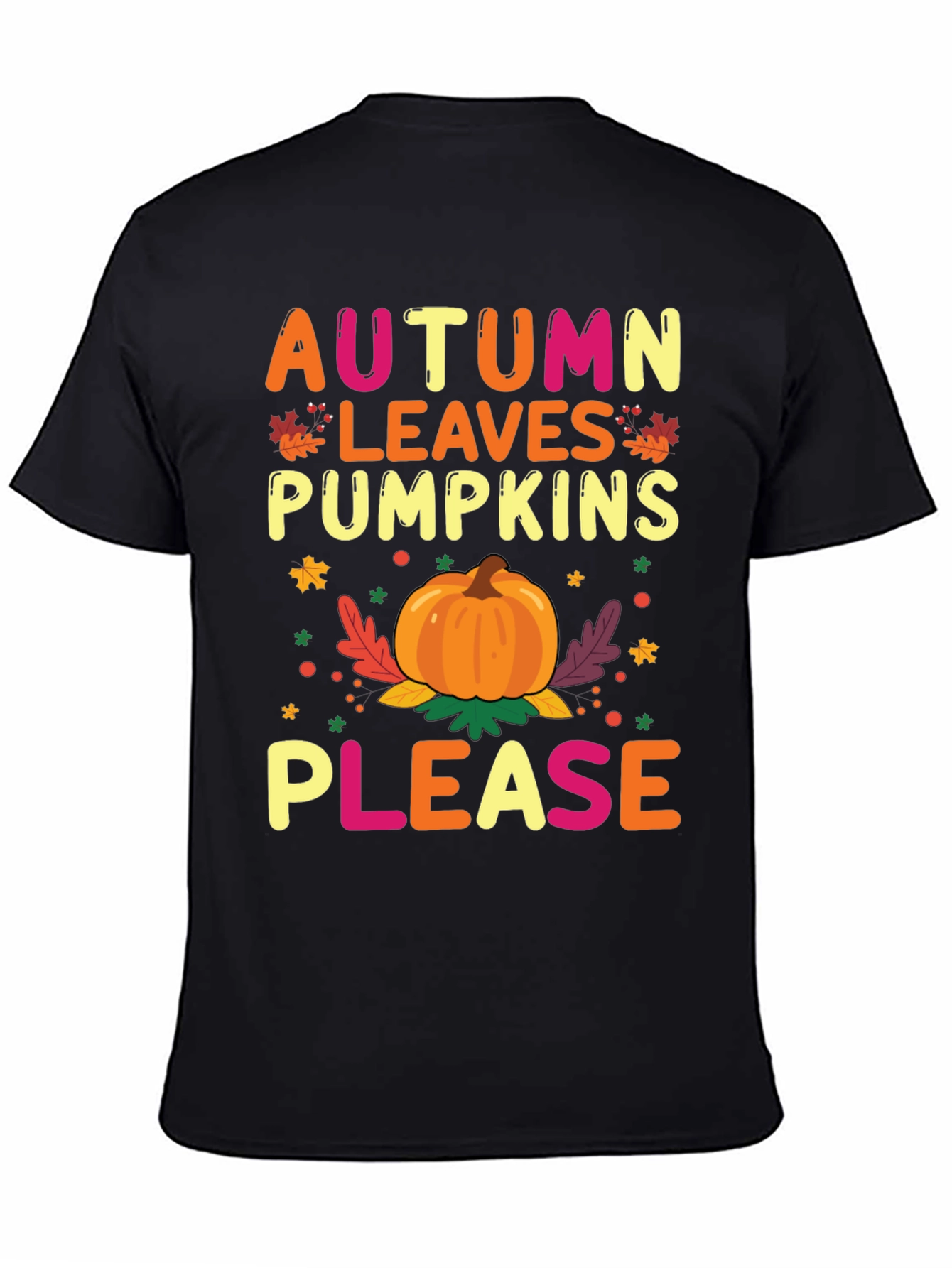 Autumn Leaves Pumpkins Please Graphic Tee
