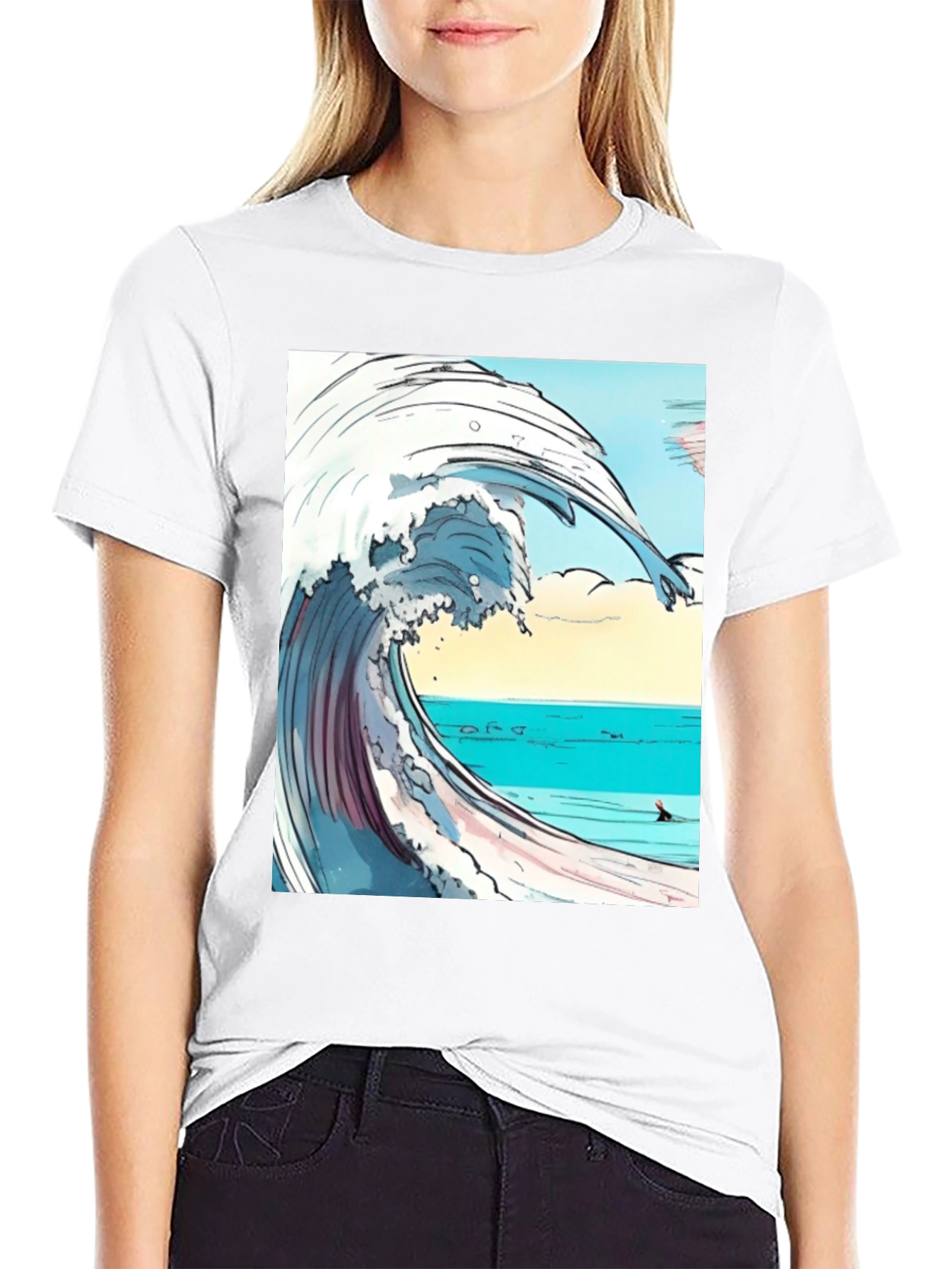 Wave Graphic Print Tee