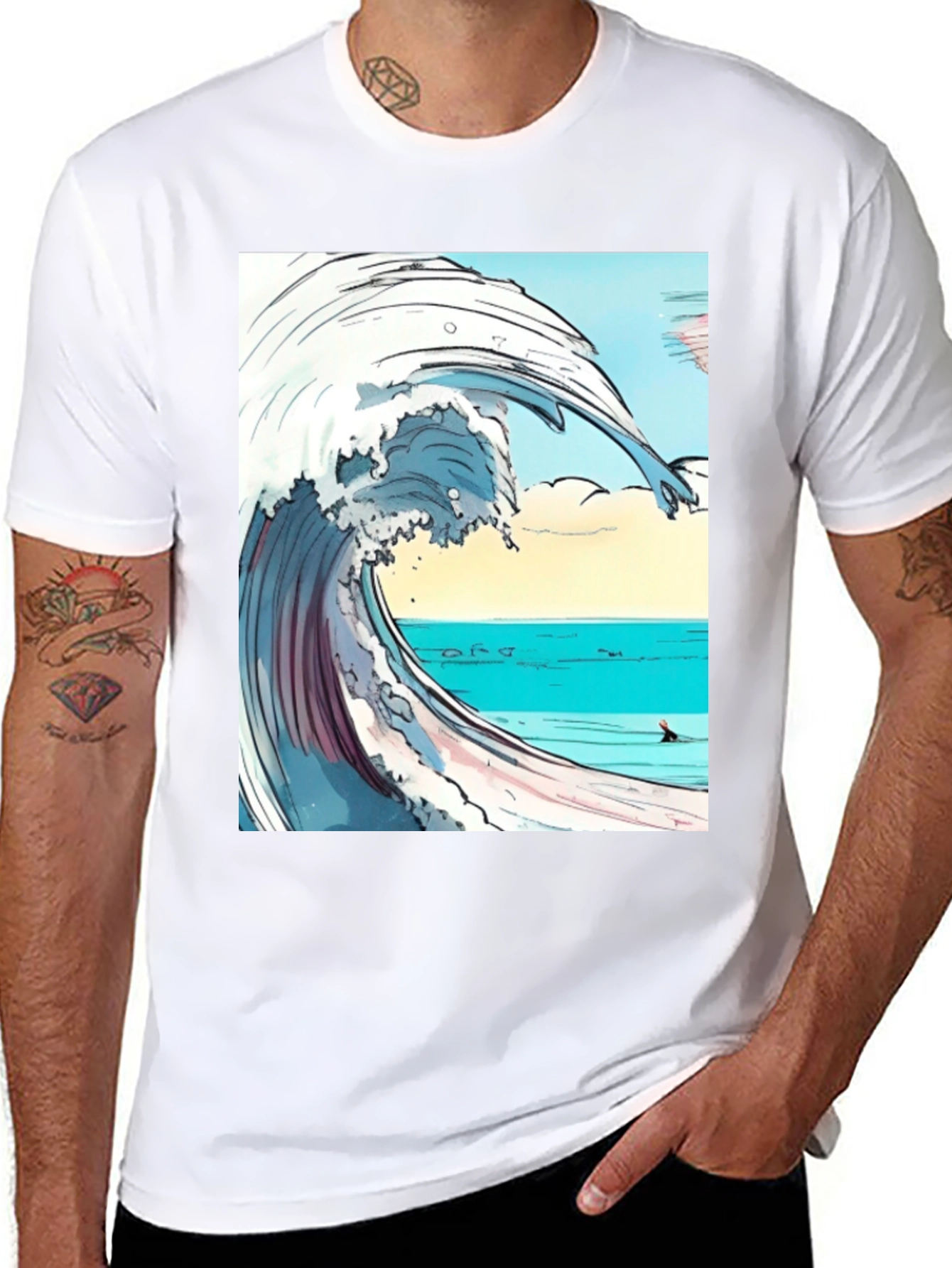 Wave Graphic Print Tee
