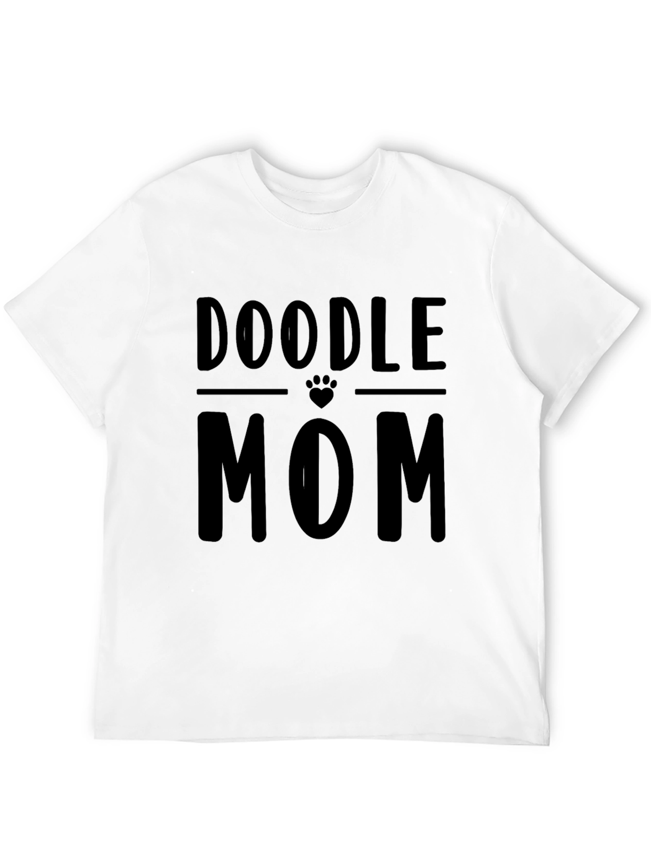 Doodle Mom Graphic T-Shirt - Black Crew Neck Tee