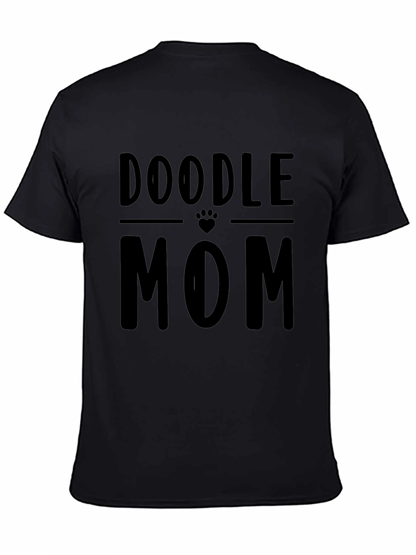 Doodle Mom Graphic T-Shirt - Black Crew Neck Tee