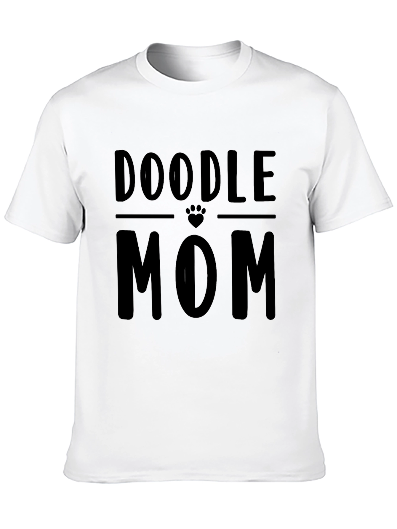Doodle Mom Graphic T-Shirt - Black Crew Neck Tee