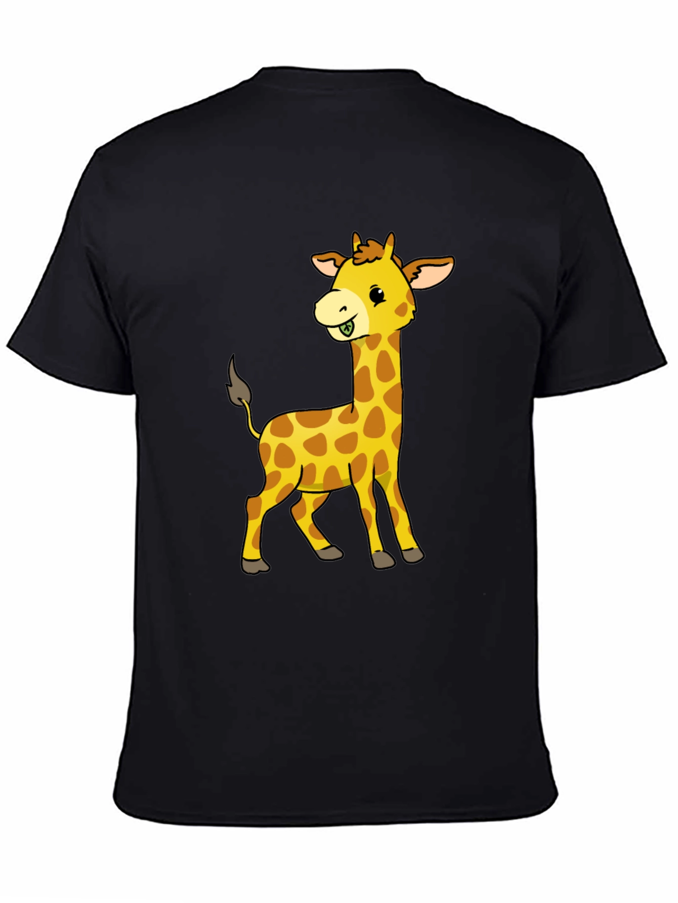 Cute Giraffe Graphic Tee - Black Casual Shirt