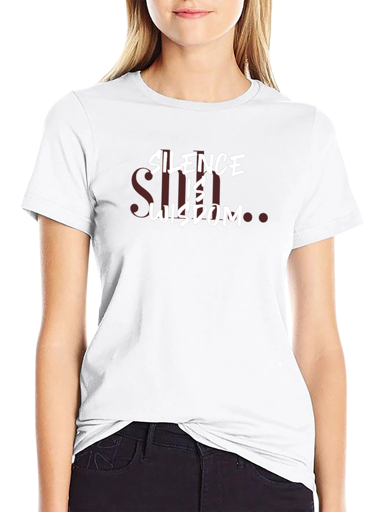 Silence is Wisdom Graphic Tee - Black Cotton T-Shirt