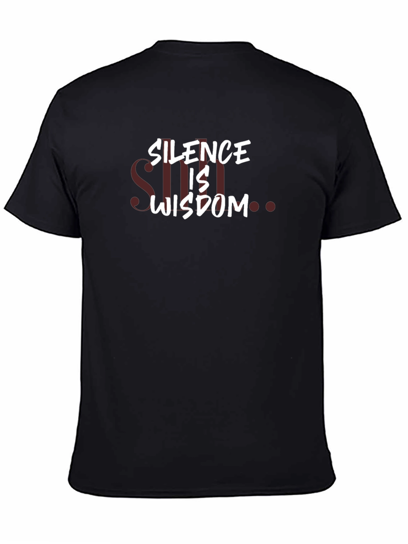Silence is Wisdom Graphic Tee - Black Cotton T-Shirt
