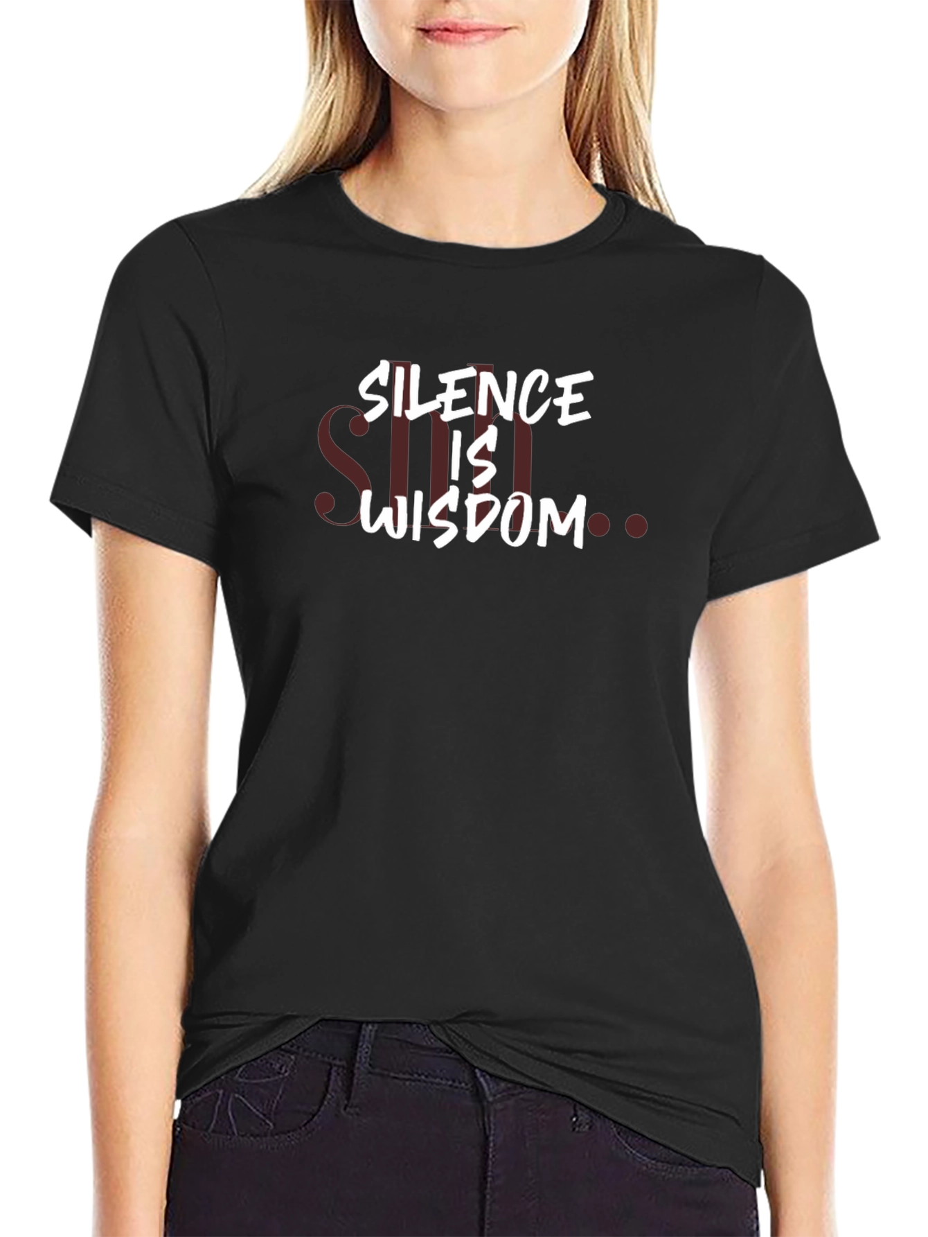 Silence is Wisdom Graphic Tee - Black Cotton T-Shirt