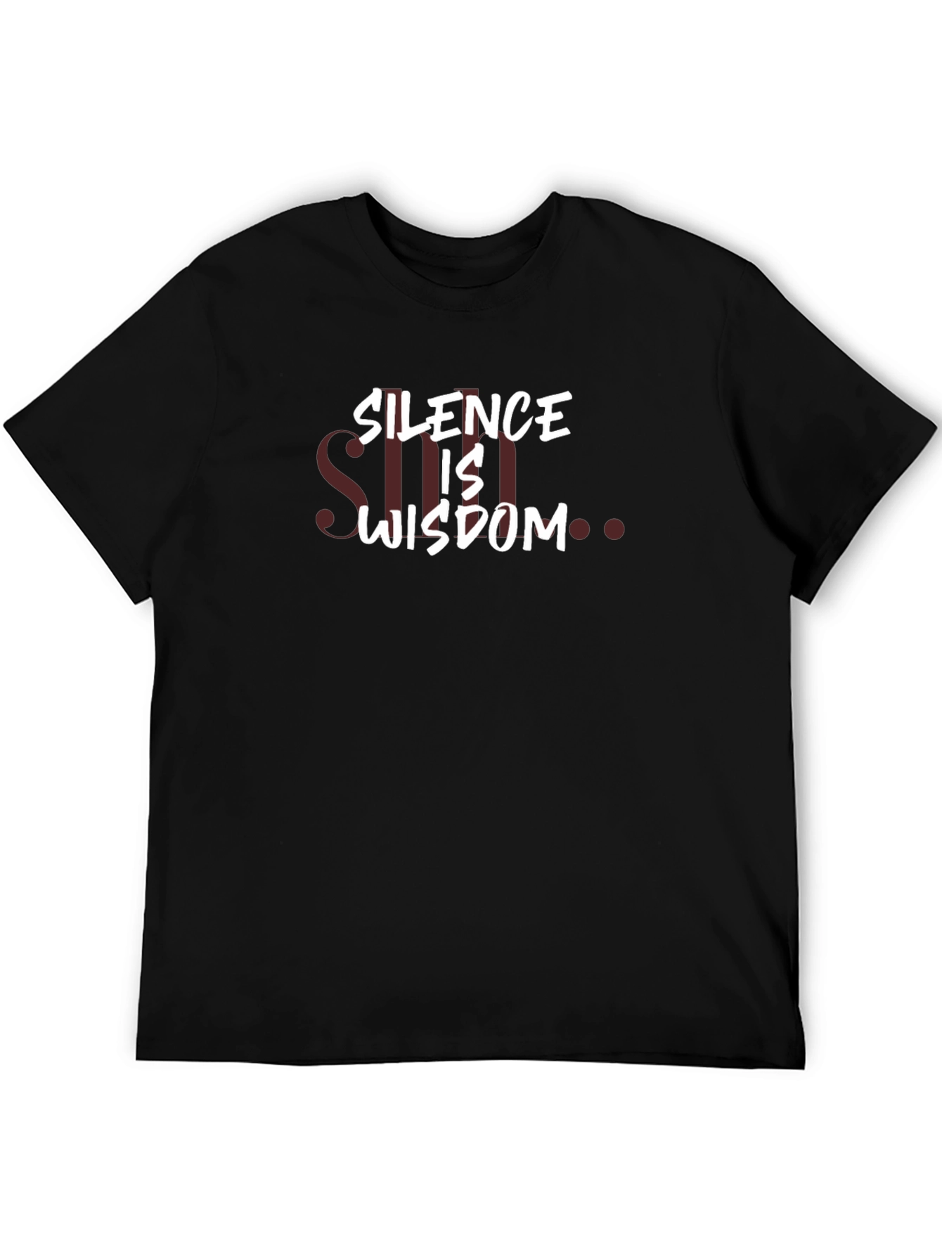 Silence is Wisdom Graphic Tee - Black Cotton T-Shirt