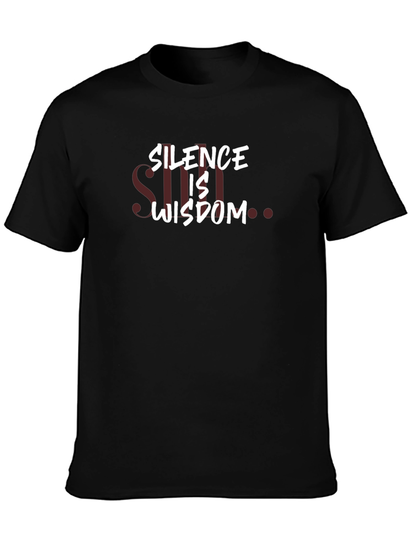Silence is Wisdom Graphic Tee - Black Cotton T-Shirt