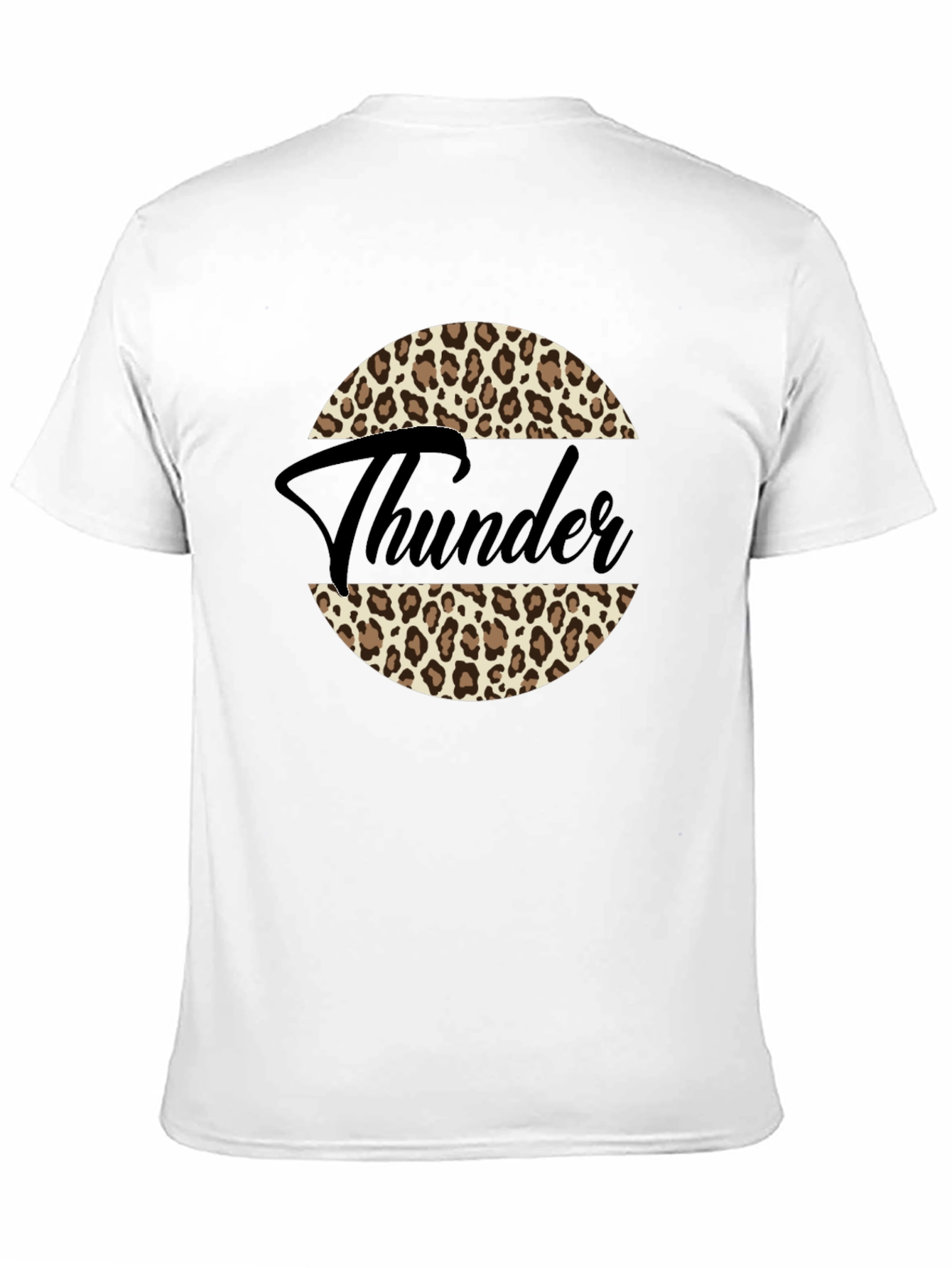 Leopard Print Thunder Graphic Black T-Shirt