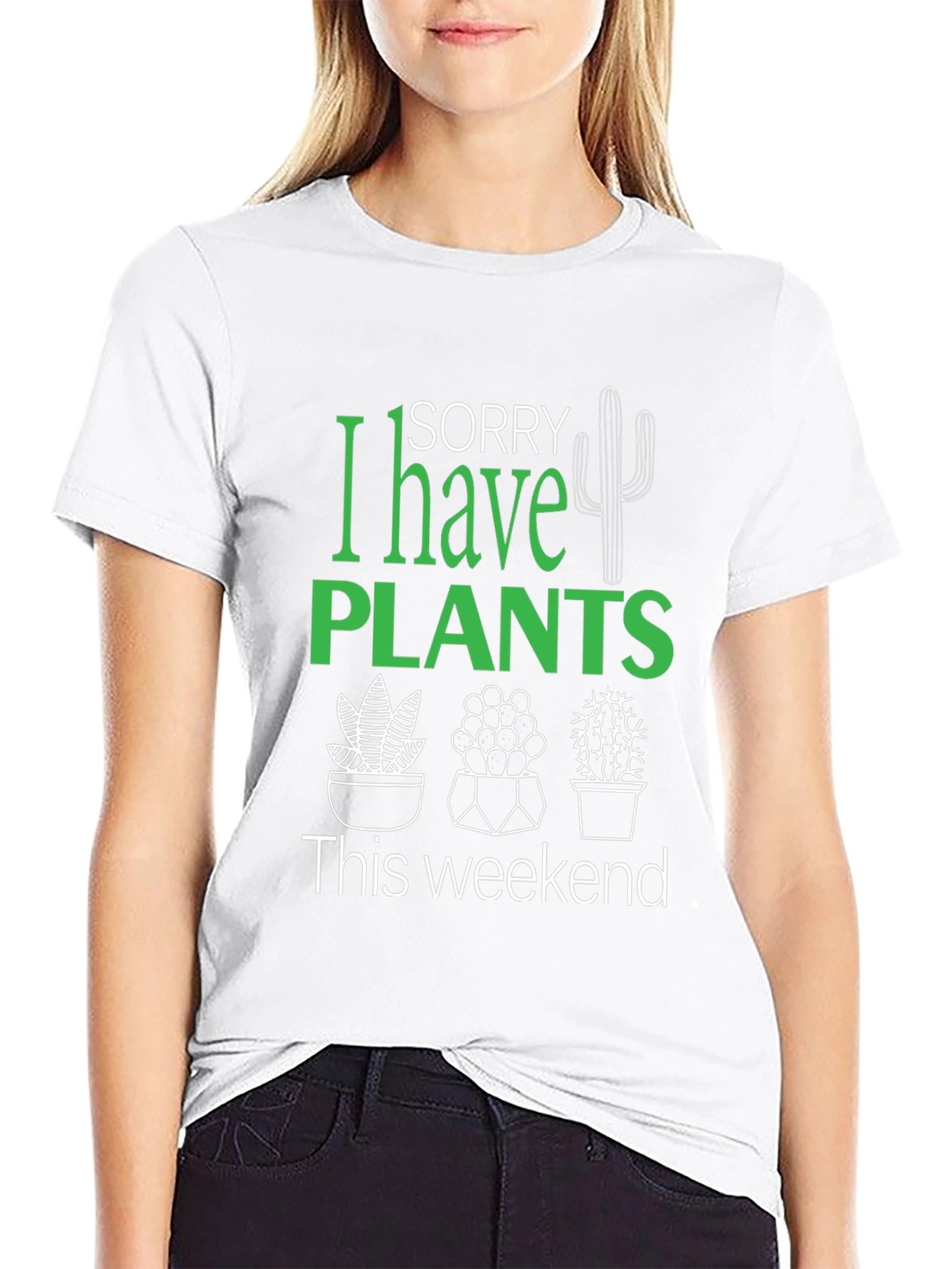 Sorry I Have Plants Black Graphic T-Shirt