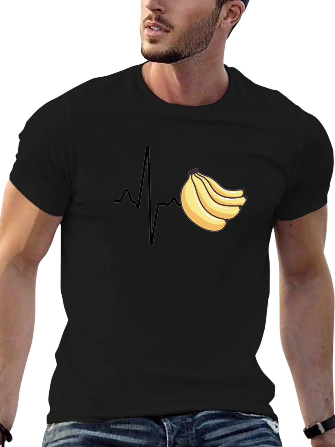 Banana Heartbeat T-Shirt - Funny Fruit ECG Tee