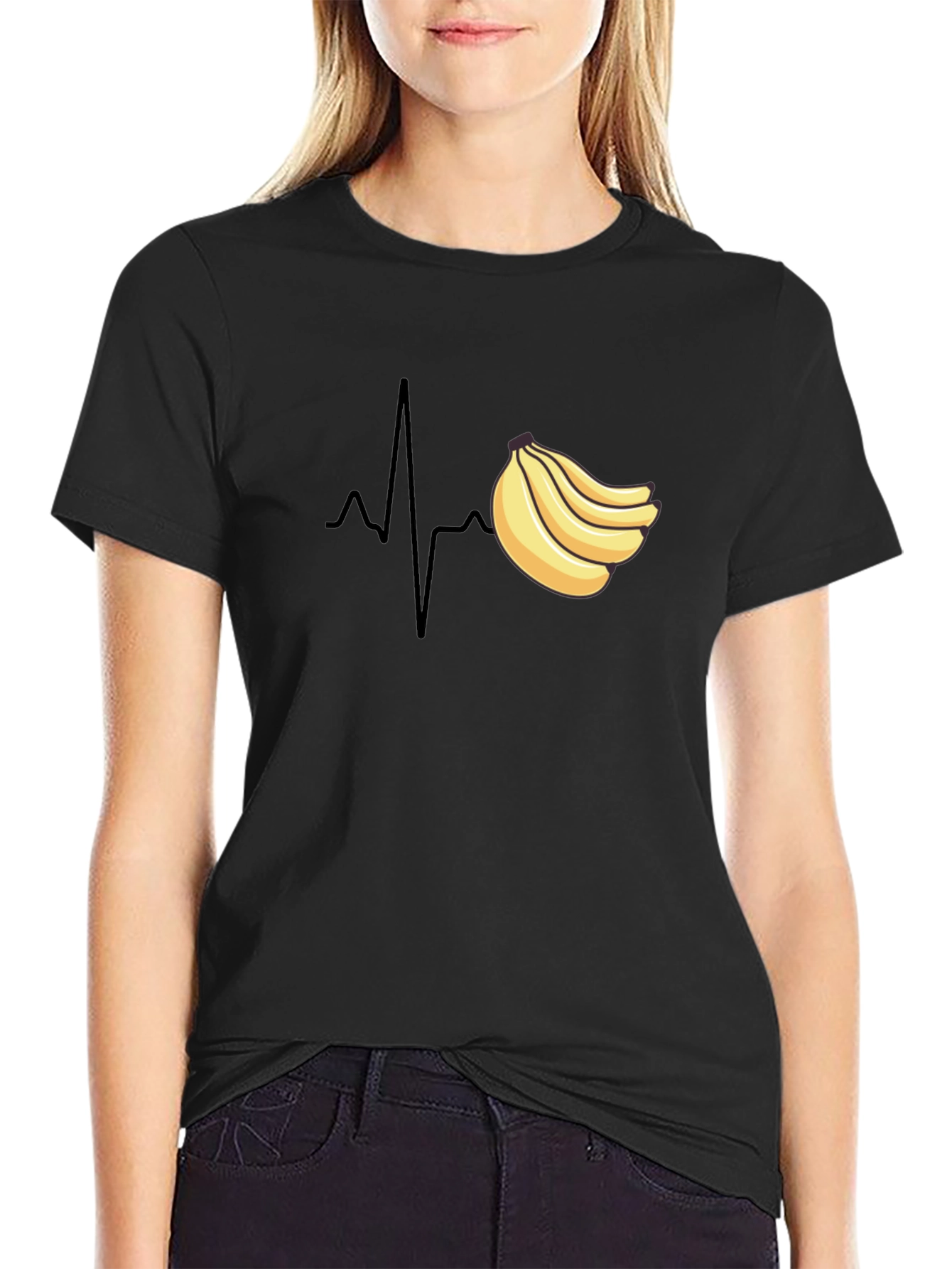 Banana Heartbeat T-Shirt - Funny Fruit ECG Tee
