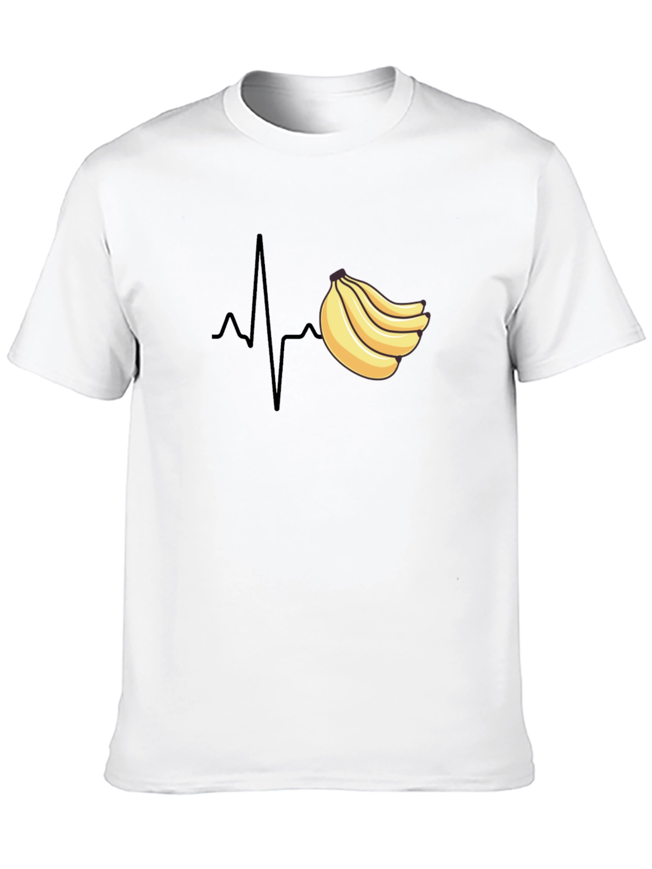 Banana Heartbeat T-Shirt - Funny Fruit ECG Tee