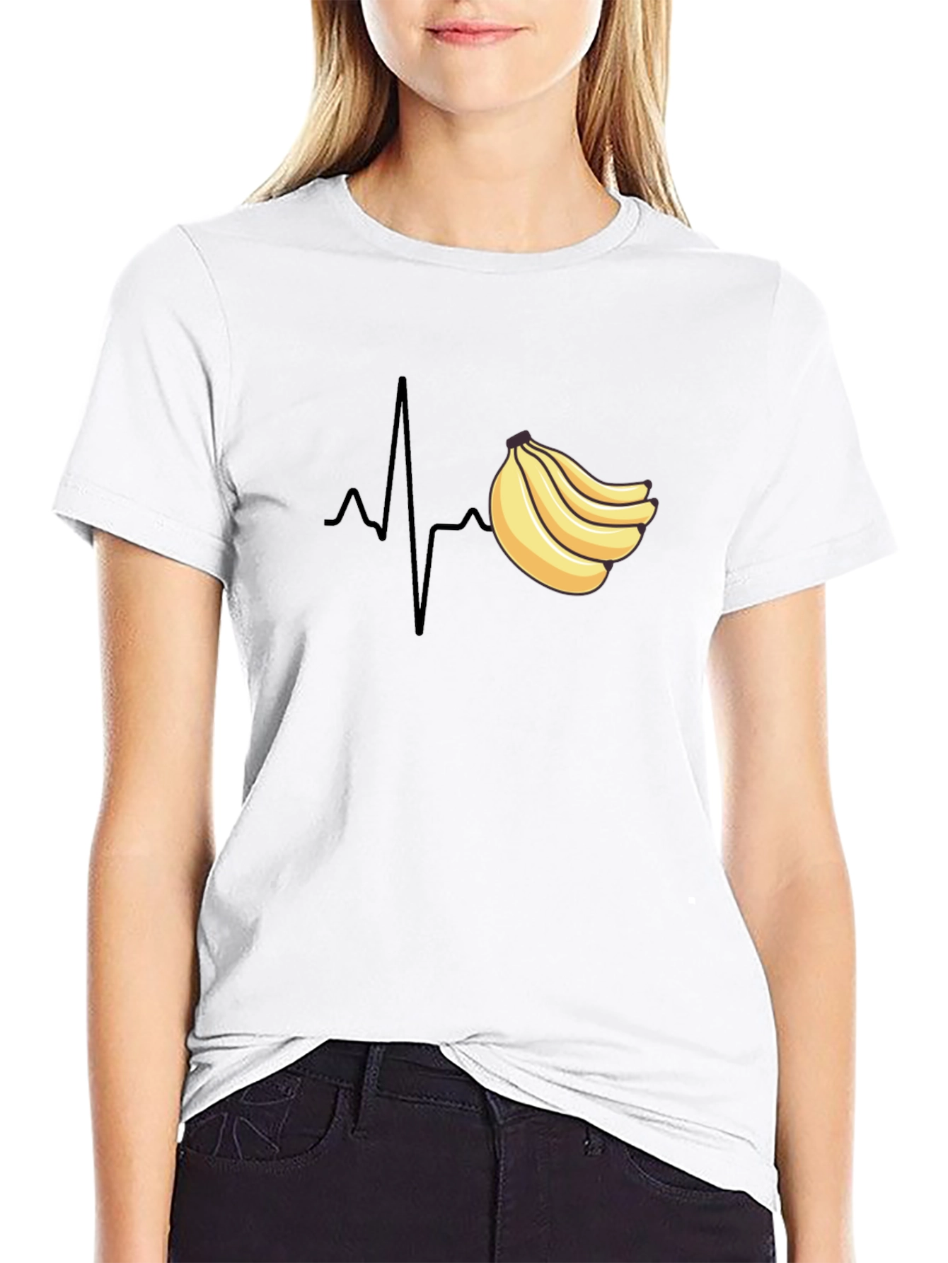 Banana Heartbeat T-Shirt - Funny Fruit ECG Tee