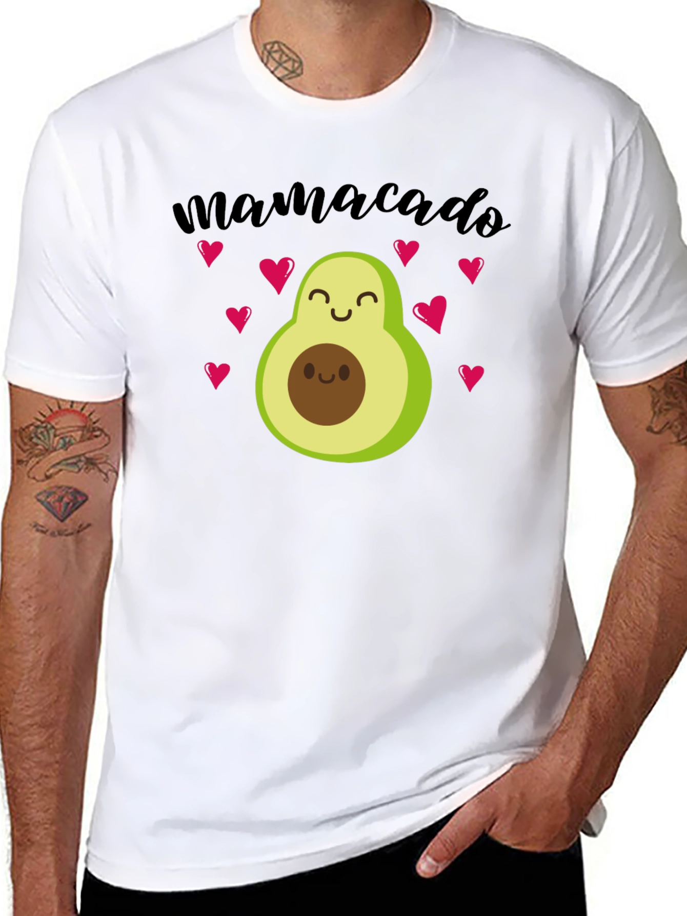 Mamacado Avocado Heart Graphic Tee - Black