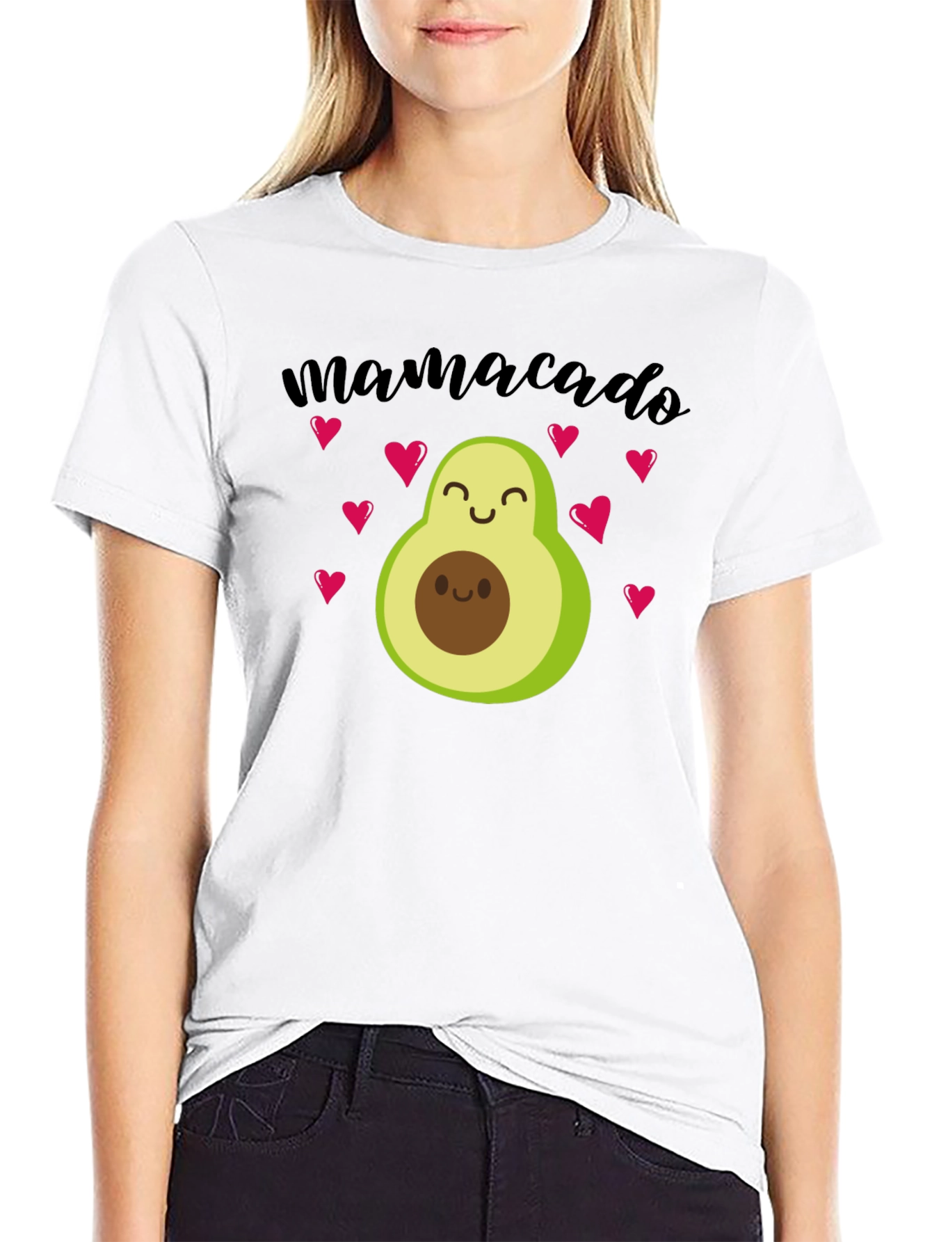 Mamacado Avocado Heart Graphic Tee - Black