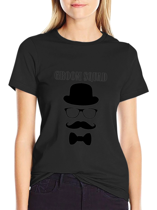 Groom Squad T-Shirt - Bowler Hat Bow Tie Design