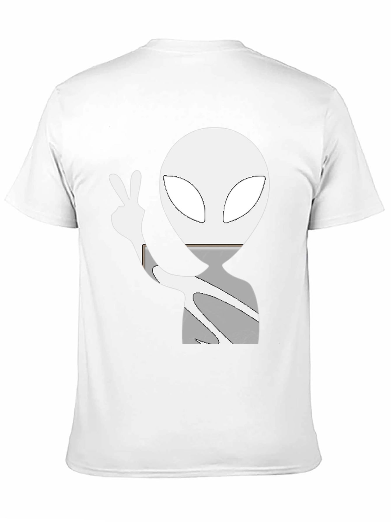 Cool Alien Peace Sign Graphic Tee - Black