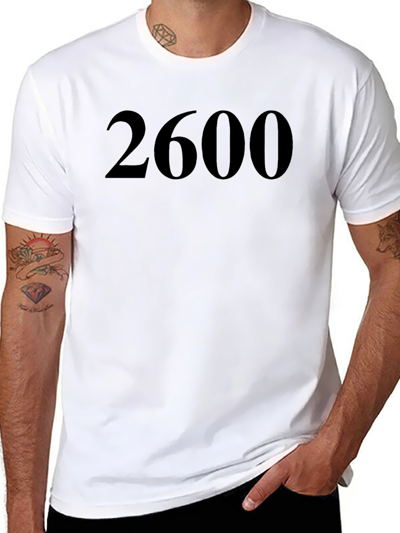 2600 Black Graphic Tee - Stylish & Comfortable