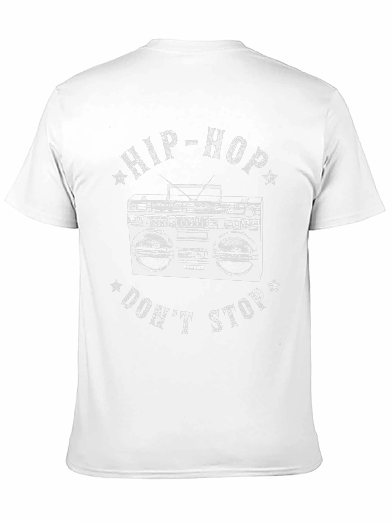 Hip-Hop Dont Stop Boombox Graphic Tee - Black