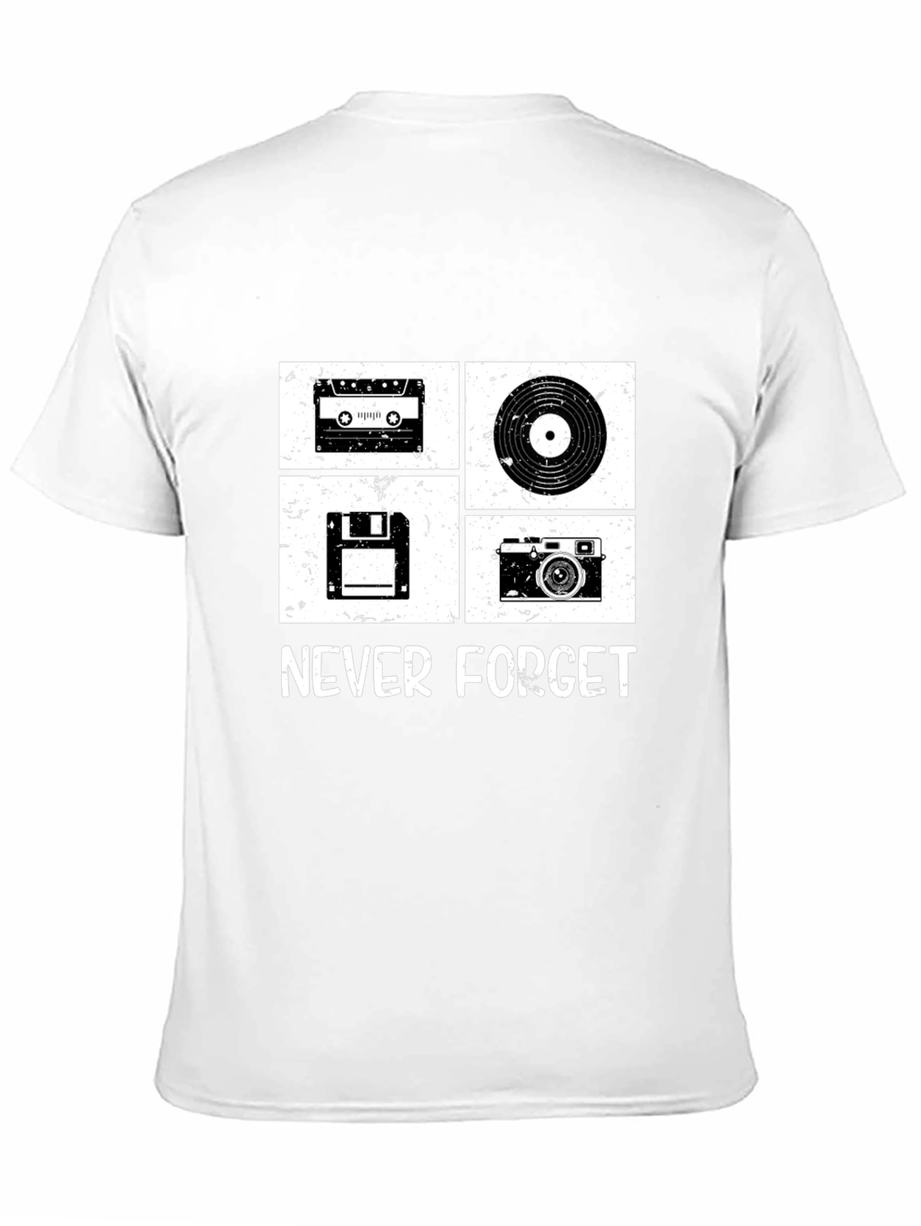 Retro Tech T-Shirt - Cassette Vinyl Floppy Disk Camera