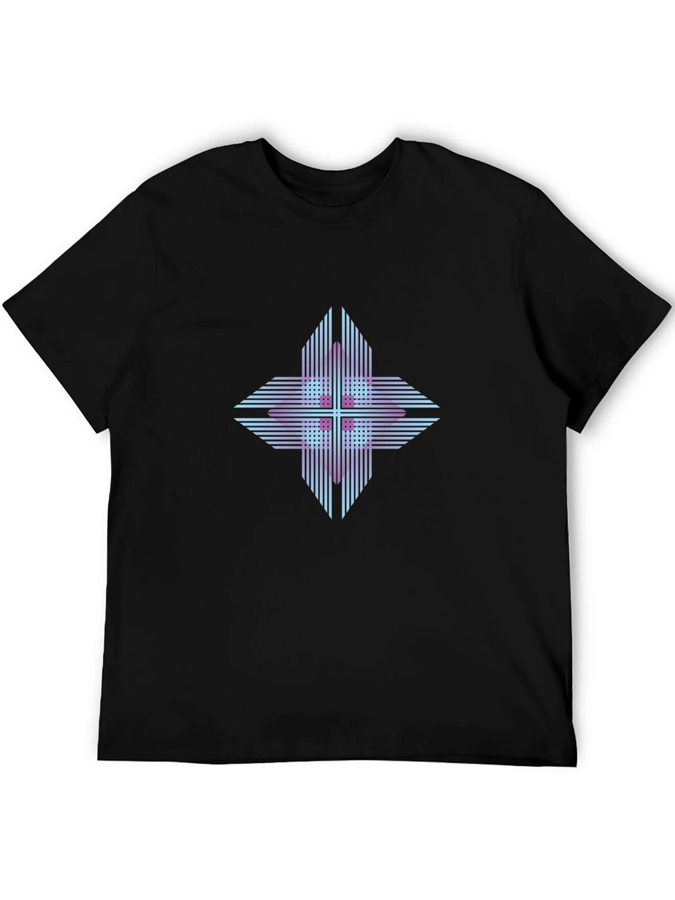 Geometric Cross Graphic T-Shirt - Modern Style