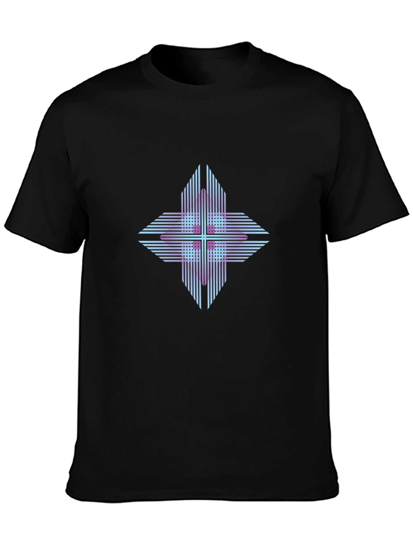 Geometric Cross Graphic T-Shirt - Modern Style