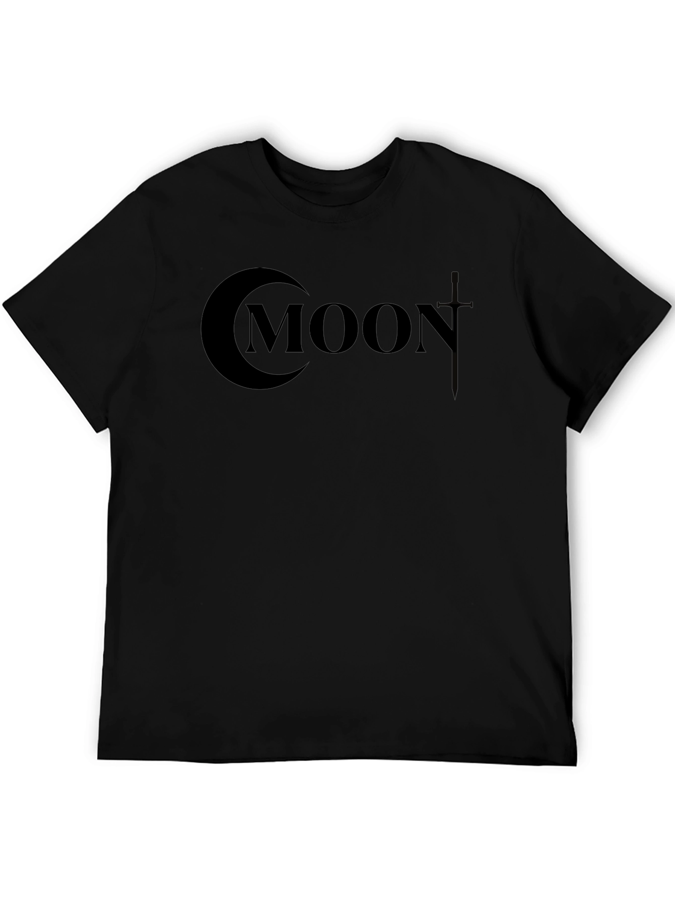 Moon Graphic Black T-Shirt - Mens Casual Tee