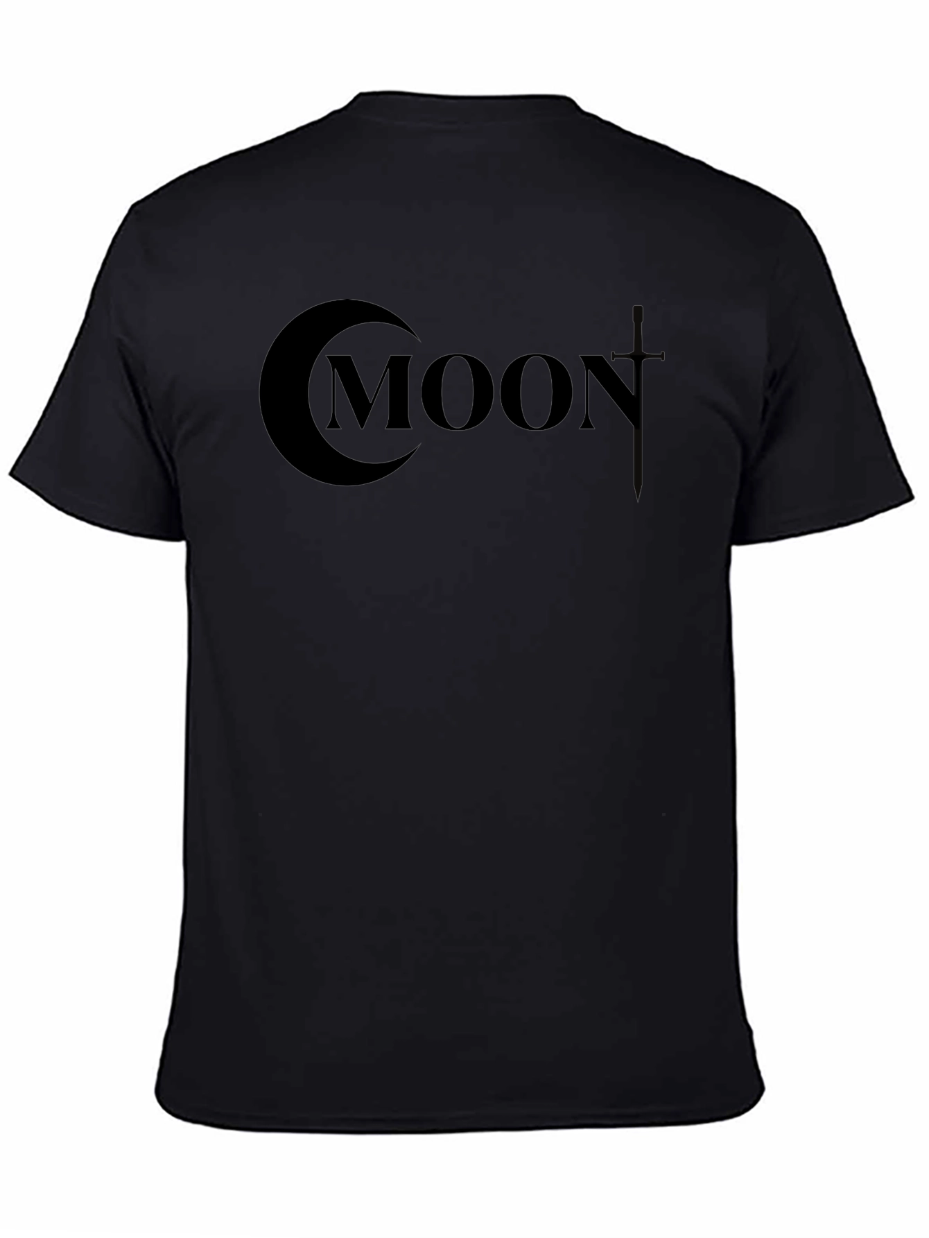 Moon Graphic Black T-Shirt - Mens Casual Tee