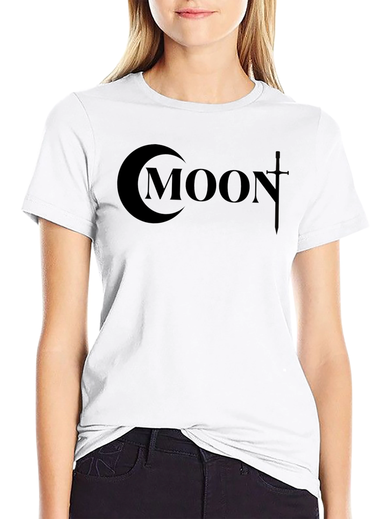 Moon Graphic Black T-Shirt - Mens Casual Tee