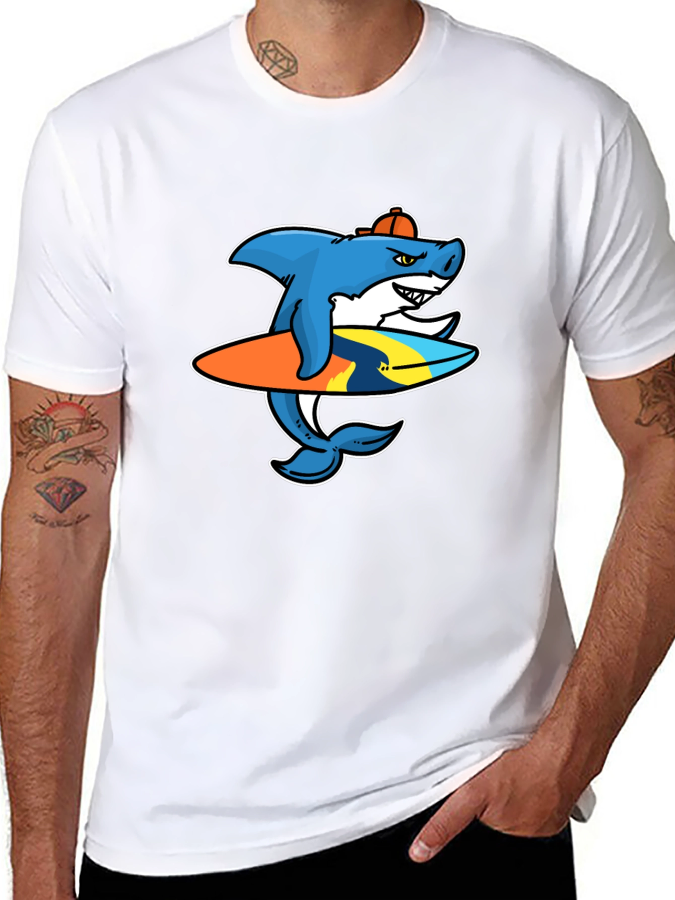 Shark Surfer Graphic T-Shirt