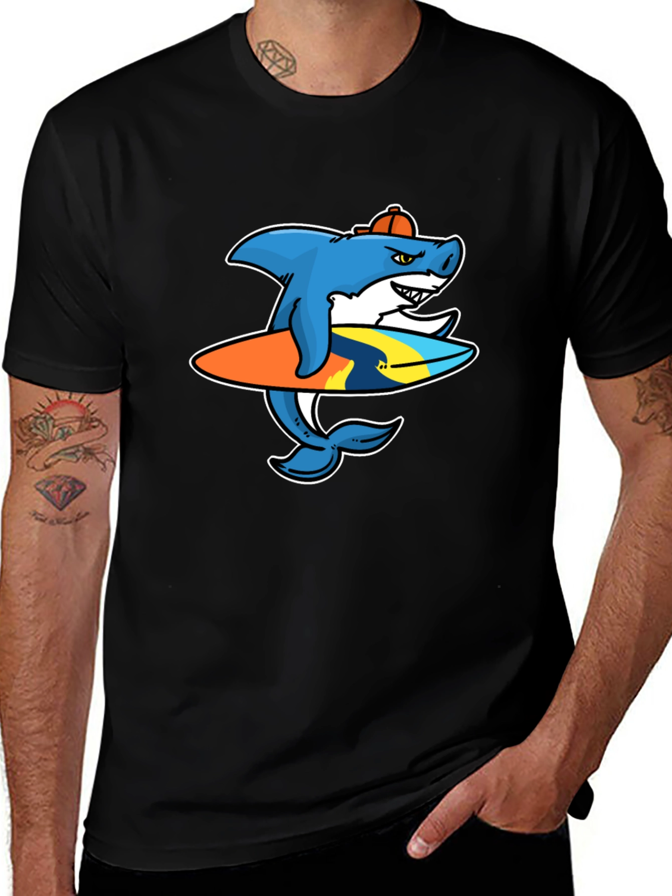 Shark Surfer Graphic T-Shirt